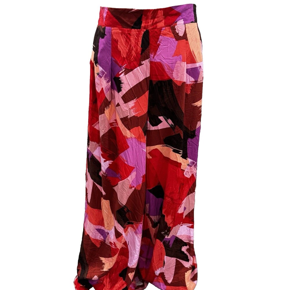 Nina Parker Women's Floral Print Wide-Leg Pants, Plus Size 3X